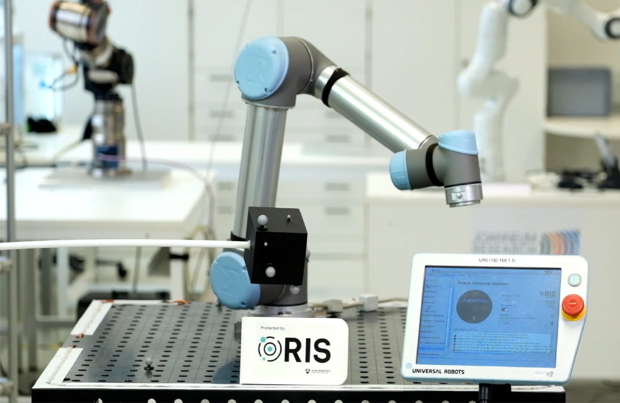 Joanneum Research laboratory with RIS-protected robot